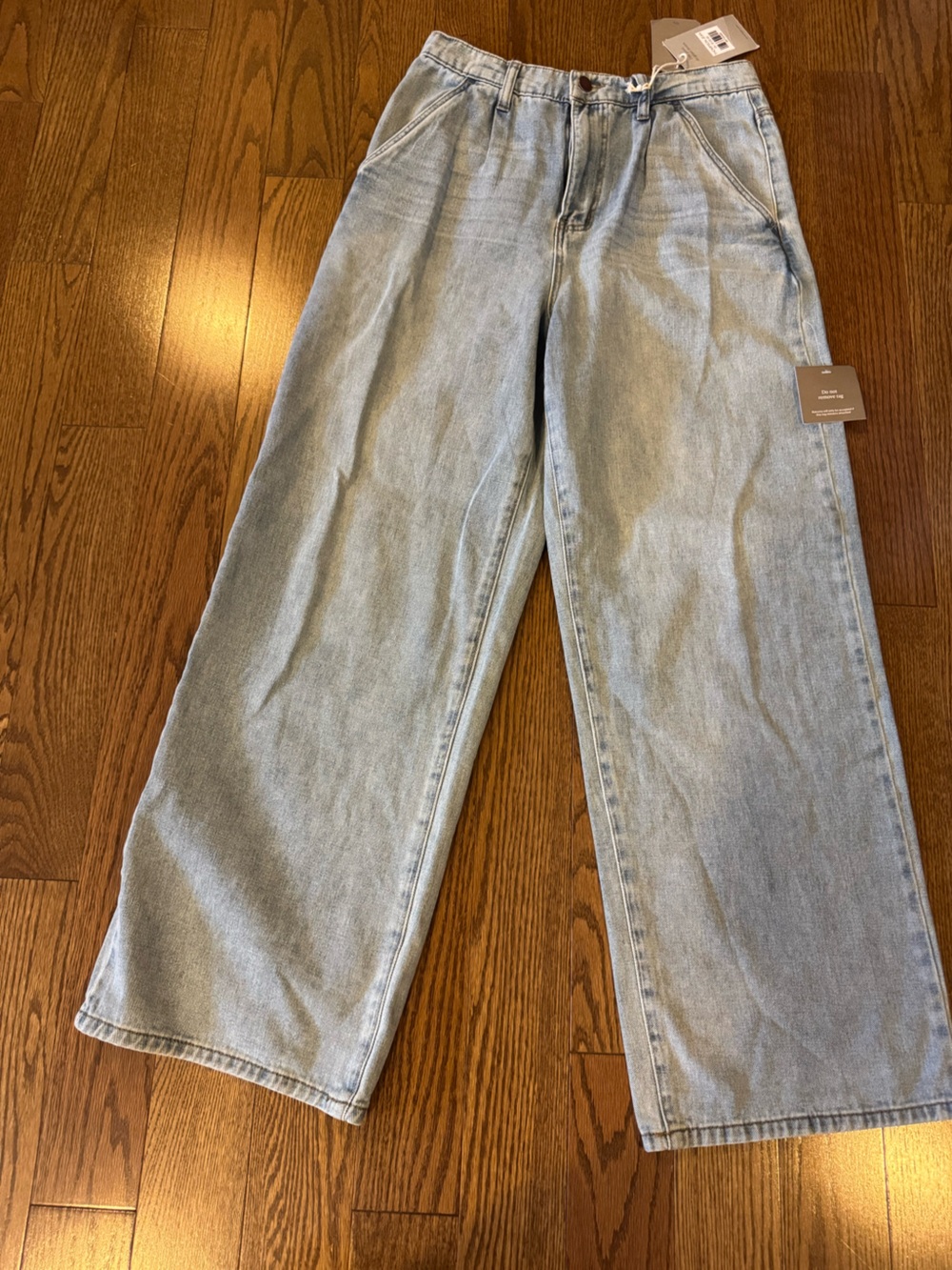 Thompson Light Wash pleated Low Slung Jeans